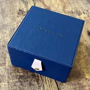Authentic Louis Vuitton Navy Leather Empty Luxury Watch Jewelry Storage Box